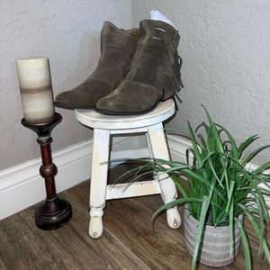 Yellow Box Letty: Olive Fringe Booties